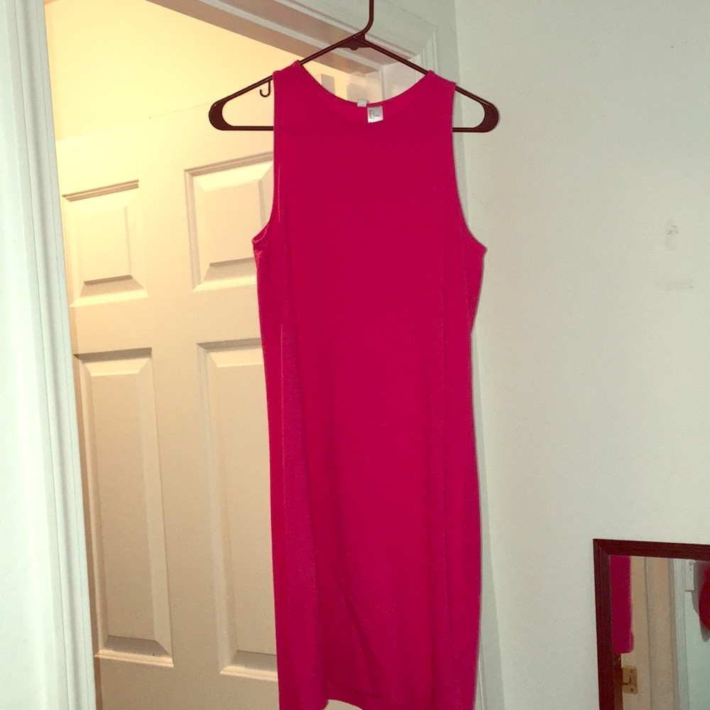 Hot pink sleeveless dress